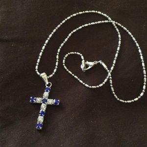 Rhinestone cross necklace